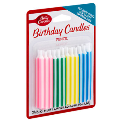 Betty Crocker 2.5 in Pencil Birthday Candles, 24 count