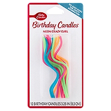 Betty Crocker Neon Crazy Curl Birthday Candles, 12 count