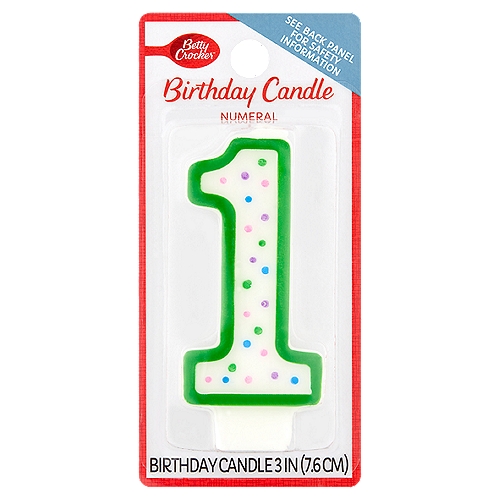 Betty Crocker Numeral 1 Birthday Candle