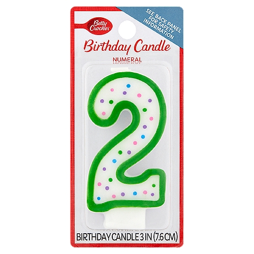 Betty Crocker Numeral 2 Birthday Candle