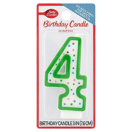 Betty Crocker Numeral 4 Birthday Candle
