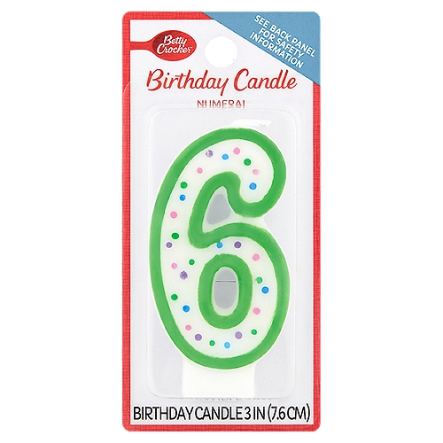 Betty Crocker Numeral 6 Birthday Candle