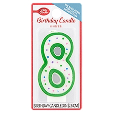 Betty Crocker Numeral 8, Birthday Candle, 1 Each