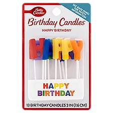 Betty Crocker Candles, Happy Birthday, 13 Each