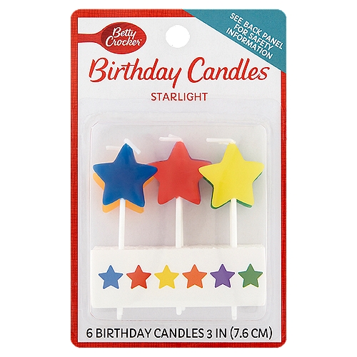 Betty Crocker Starlight Birthday Candles, 6 count