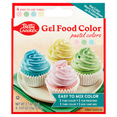 Betty Crocker Pastel Colors Gel Food Color, 0.67 oz, 4 count