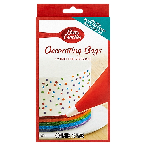Betty Crocker 12 Inch Disposable Decorating Bags, 12 count