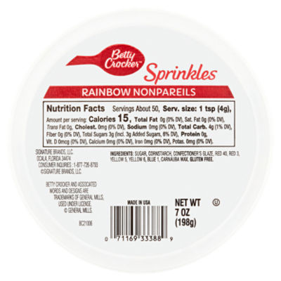 Betty Crocker Rainbow Nonpareils Sprinkles, 7 oz ShopRite