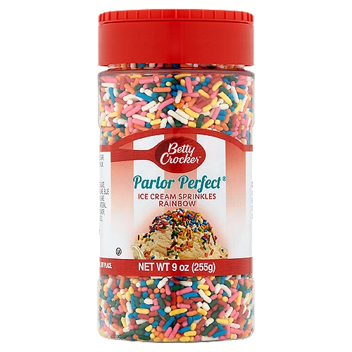 Betty Crocker Parlor Perfect Rainbow Ice Cream Sprinkles, 9 oz