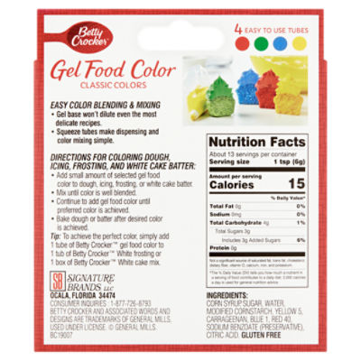 Great Value Gel Food Colors, Classic - 2.7 oz