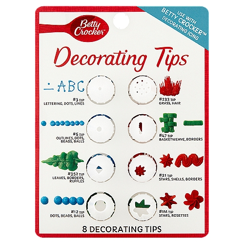 Betty Crocker Decorating Tips, 8 count