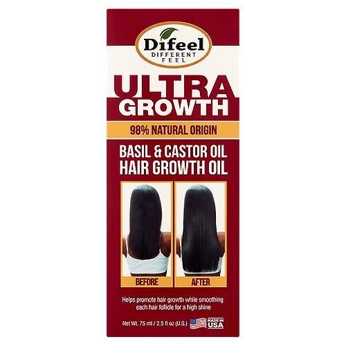 Difeel Ultra Growth Basil & Castor Hair Growth Oil, 2.5 fl oz