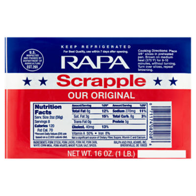 RAPA Scrapple Our Original Scrapple, 16 oz, 16 Ounce