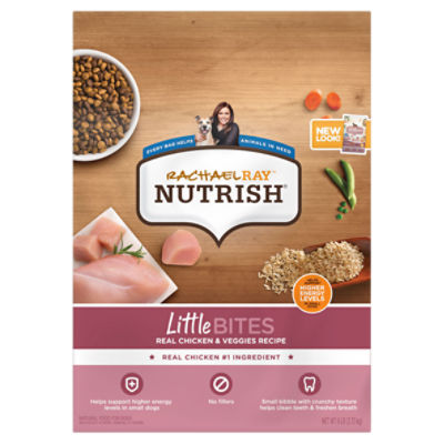 Rachael Ray Nutrish Little Bites Real Chicken & Veggies Recipe Natural Food for Dogs, 6 lb