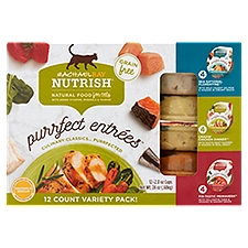 Rachael Ray Nutrish Purrfect Entrées Grain Free Natural Food for Cats Variety Pack, 2 oz, 12 count