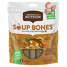 Rachael Ray Nutrish Soup Bones Chicken and Veggies Flavor, Chews Bones for Dogs, 12.6 Ounce