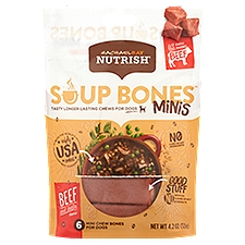 Rachael Ray Nutrish Soup Bones Minis Beef and Barley Flavor, Chew Bones for Dogs, 4.2 Ounce