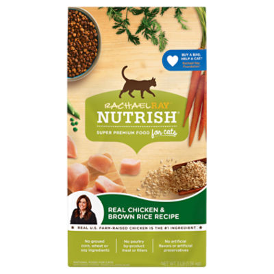 Rachael Ray Nutrish Real Chicken & Brown Rice Recipe Natural Food for Cats, 3 lb