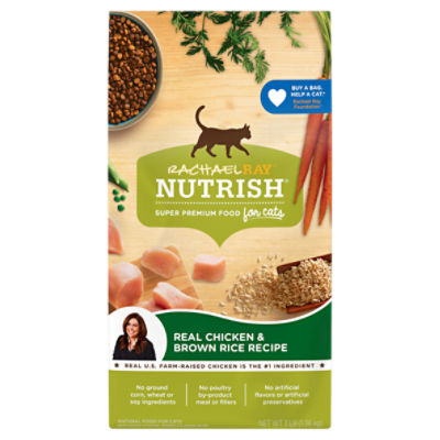 Rachael Ray Nutrish Real Chicken & Brown Rice Recipe Natural Food for Cats, 3 lb, 48 Ounce