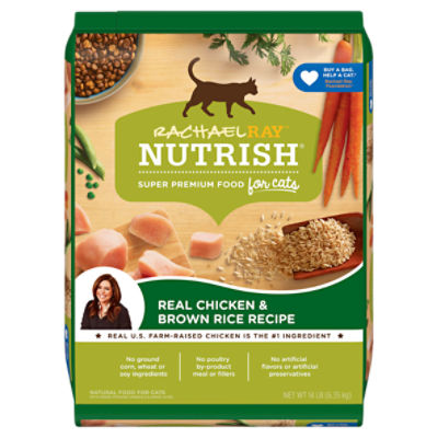 Rachael Ray Nutrish Real Chicken & Brown Rice Recipe Natural Food for Cats, 14 lb