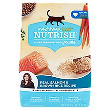 Rachael Ray Nutrish Real Salmon & Brown Rice Recipe Natural Food for Cats, 6 lb, 96 Ounce