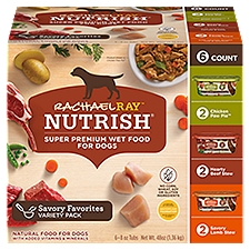 Rachael Ray Nutrish Savory Favorites Super Premium Wet Food for Dogs Variety Pack, 8 oz, 6 count