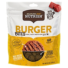 Rachael Ray Nutrish Burger Bites Beef Recipe with Bison Treats for Dogs, 12 oz