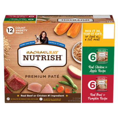 Rachel Ray Nutrish Premium Paté Variety Pack, 156 oz, 12 count