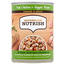 Rachael Ray Nutrish Chunks in Gravy Real Chicken & Veggies Recipe Natural Food for Adult Dogs, 13 oz