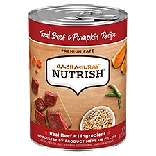 Rachael Ray Nutrish Premium Paté Real Beef & Pumpkin Recipe Natural Food for Adult Dogs, 13 oz