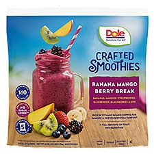 Dole Crafted Smoothie Blends Banana Mango Berry Smoothie Blends, 8 oz, 5 count, 40 Ounce