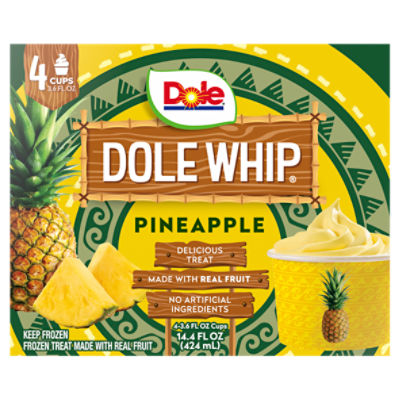 Dole Dole Whip Pineapple Frozen Treat, 3.6 fl oz, 4 count