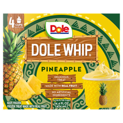 Dole Dole Whip Pineapple Frozen Treat, 3.6 fl oz, 4 count ShopRite