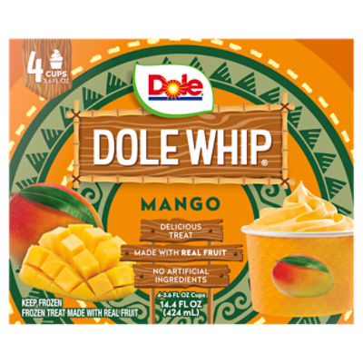 Dole Dole Whip Mango Frozen Treat, 3.6 fl oz, 4 count