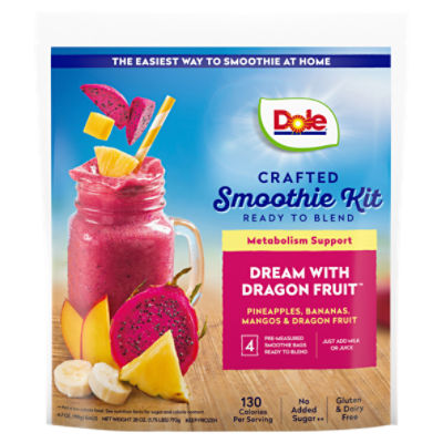 Dole Dream with Dragon Fruit Crafted Smoothie Kit, 7 oz, 4 count