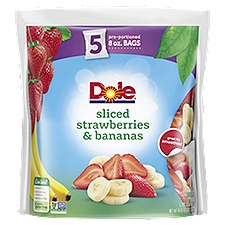 Dole Sliced Strawberries & Bananas, 8 oz, 5 count, 40 Ounce