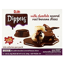 Dole Dippers Milk Chocolate Covered Real Banana Slices, 1.55 oz, 6 count, 9.3 Ounce
