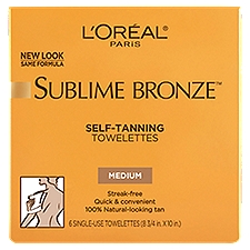 L'Oreal Paris Sublime Bronze Sunless Self-Tanning Towelettes, Streak Free, 6 kit
