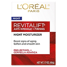 L'Oreal Paris Revitalift Anti Wrinkle + Firming Anti-Aging Night Cream, 1.7 oz., 1.7 Ounce