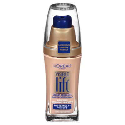 L'Oréal Paris Visible Lift 146 Nude Beige Serum Absolute Broad Spectrum Sunscreen, SPF 17, 1.0 fl oz