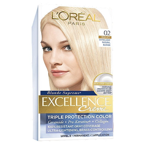 L'Oréal Paris Excellence Creme 02 High-Lift Extra Light Natural Ash Blonde  Haircolor, 1 application