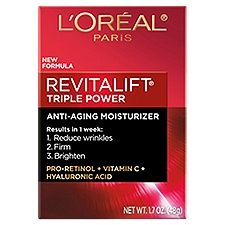 L'Oreal Paris Revitalift Triple Power Anti-Aging Face Moisturizer Cream, 1.7 oz.