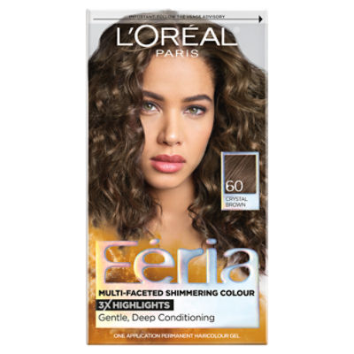 L'Oréal Paris Féria 60 Crystal Brown Permanent Haircolour Gel, one application