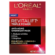 L'Oreal Paris Revitalift Triple Power Intensive Anti-Aging Night Face Mask, 1.7 oz