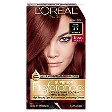 L'Oréal Paris Superior Preference Dark Auburn 4R Warmer level 3 Permanent Haircolor, 1 application