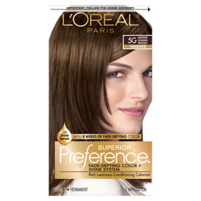 L'Oréal Paris Superior Preference 5G Medium Golden Brown Warmer Level 3 Haircolor, 1 application
