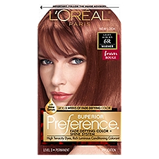 L'Oréal Paris Superior Preference Light Auburn 6R Warmer Level 3 Haircolor, 1 application