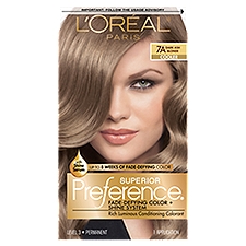  L'Oréal Paris Superior Preference 7A Dark Ash Blonde Level 3 Permanent Haircolor, 1 application