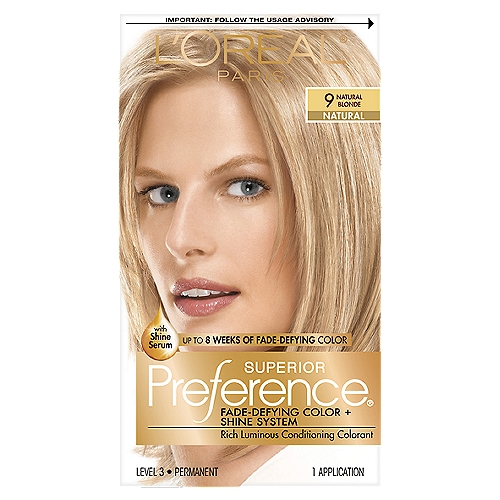 L'Oréal Paris Superior Preference 9 Natural Blonde Level 3 Permanent Haircolor, 1 application
