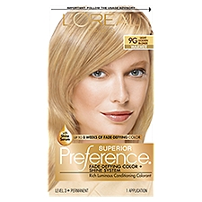 L'Oréal Paris Superior Preference 9G Light Golden Blonde Level 3 Permanent Haircolor, 1 application